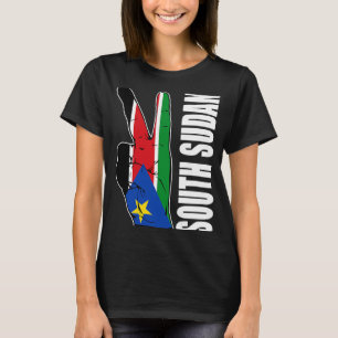 T-shirt Aimez Le Sud-Soudan Avec Un Drapeau Soudanais Dans