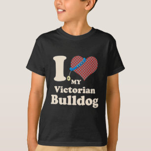 T-shirt Aimez mon propriétaire victorien Bulldog Heart Chi