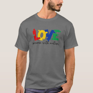 T-shirt Aimez Quelqu'Un Avec Autisme Puzzle Pièces Autisme