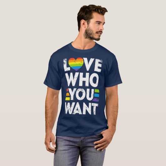 T-shirt Aimez qui vous voulez Gay pride LGBT Hommes Femmes (Devant entier)