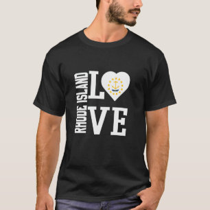 T-shirt Aimez Rhode Island États-Unis Avec le Drapeau de R