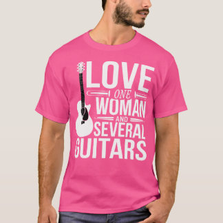 T-shirt Aimez Une Femme Et Plusieurs Guitares Guitare Acou