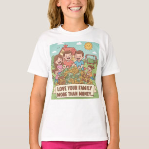T-shirt Aimez votre famille plus que de l'argent