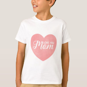 T-shirt Aimez votre mère dans le coeur rose, la conception