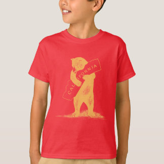 T-shirt Aimez-vous la Californie--Rouge et or