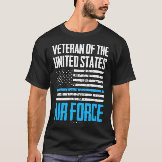 T-shirt Air Force American Flag Blue marque mustang