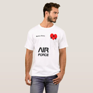 T-shirt Air Force Red Heart drôle personnel