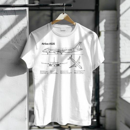 T-shirt Airbus A320 - Plans de dessin de plan d'avion BD