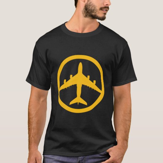 T-shirt Airbus A380 Yellow Jet Avion Pilote (Devant)