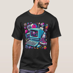 T-shirt Aire de jeu Retro Tech : une nostalgique Odyssée d