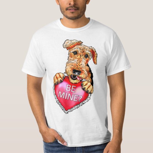 T-shirt Airedale Terrier Be Mine (Devant)
