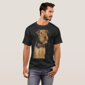 T-shirt Airedale Terrier Chien Maman Papa Papa L'amour est (Devant entier)