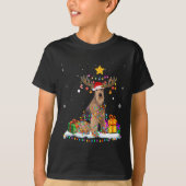 T-shirt Airedale Terrier Chien Noël Reindee Noël (Devant)