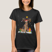 T-shirt Airedale Terrier Chien Noël Reindee Noël (Devant)