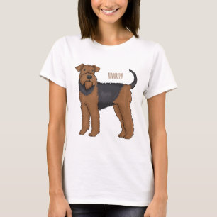 T-shirt Airedale terrier dog cartoon