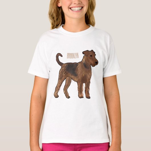 T-shirt Airedale terrier dog cartoon (Devant)