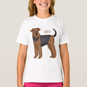T-shirt Airedale terrier dog cartoon