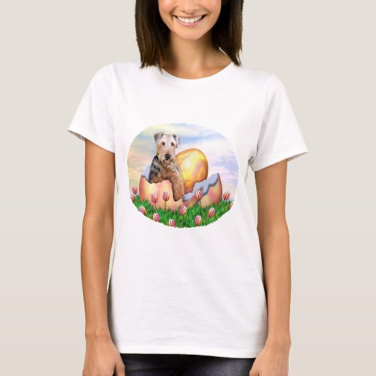 T-shirt Airedale Terrier Easter Surprise (Devant)
