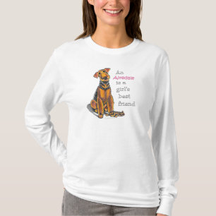 T-shirt Airedale Terrier Girls Meilleur Ami