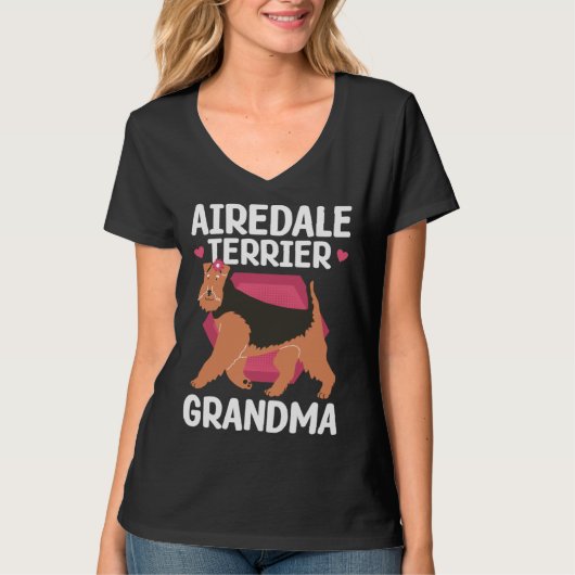 T-shirt Airedale Terrier Grandma Dog Owner Airedale Terrie (Devant)