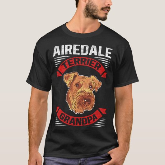T-shirt Airedale Terrier Grandpa Dog Owner Airedale Terrie (Devant)