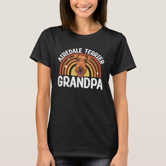 T-shirt Airedale Terrier Grandpa Dog Owner Airedale Terrie (Devant)