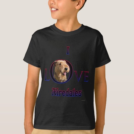 T-shirt Airedale Terrier I Love (Devant)