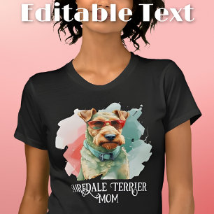 T-shirt Airedale Terrier Maman Chien Lunettes de soleil