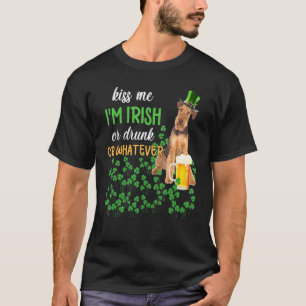 T-shirt Airedale Terrier M'Embrasse Je Suis Irlandais Ou I