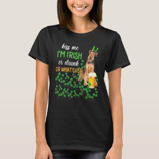 T-shirt Airedale Terrier M'Embrasse Je Suis Irlandais Ou I