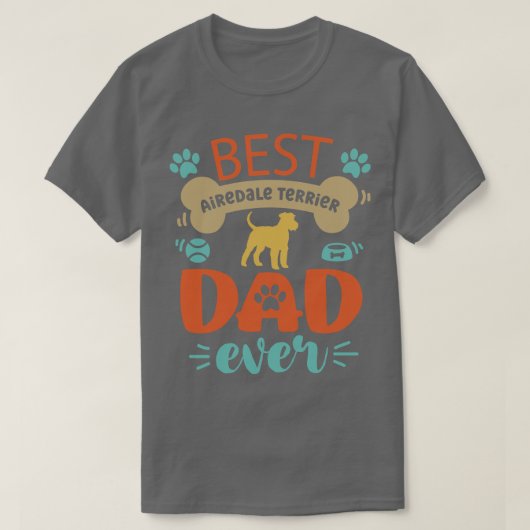 T-shirt Airedale Terrier Papa (Design devant)