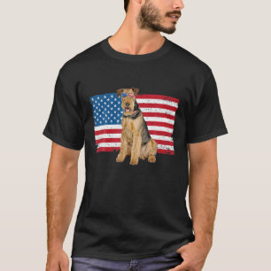 T-shirt Airedale Terrier Papa Maman Amoureux des chiens du