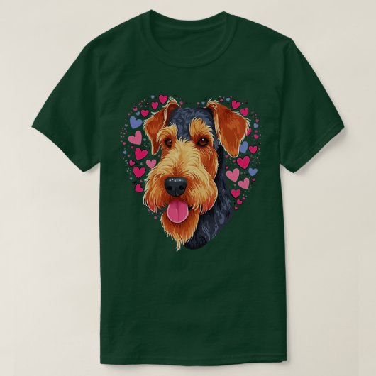 T-shirt Airedale Terrier Saint-Valentin (Design devant)