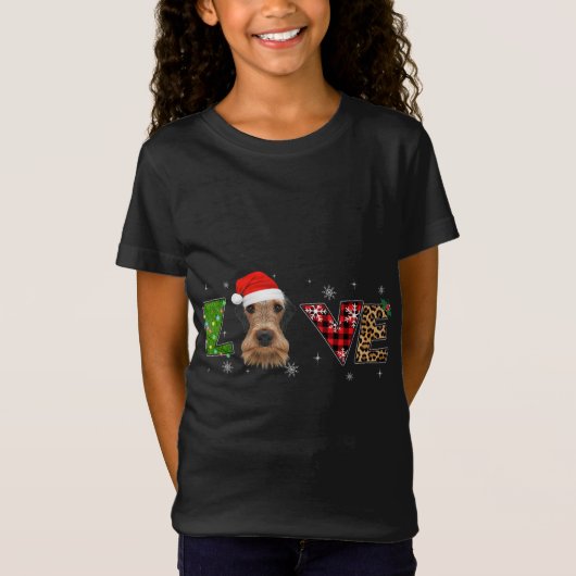 T-Shirt Airedale Terrier Xmas Pyjamas Plaid Leopard D (Devant)