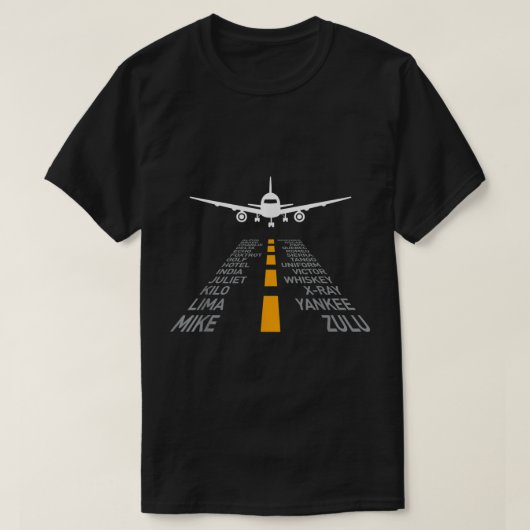 T-shirt Airplane Pilot Gifts Airport Runway Phonetic Alpha (Design devant)