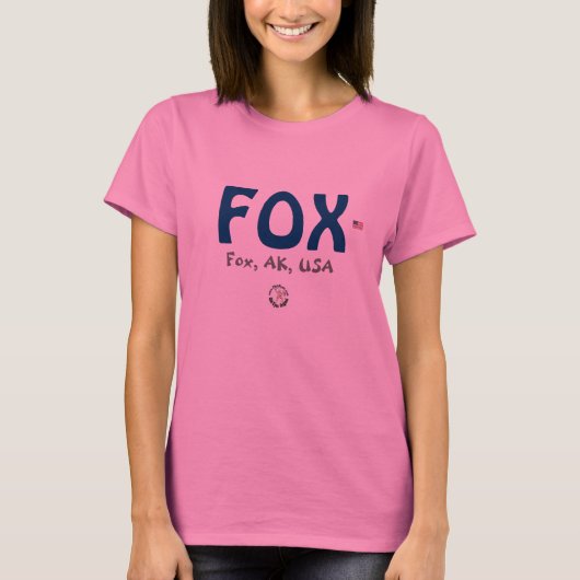 T-shirt AirportFun, rose de RENARD de drapeau (Devant)