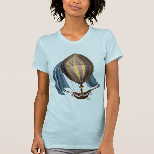 T-shirt AirShip avec voiles bleues (Devant)