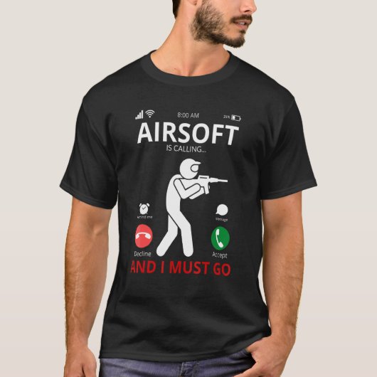 T-shirt Airsoft Appelle Et Je Dois Y Aller (Devant)