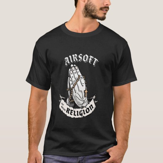 T-shirt Airsoft est ma religion, drôle cadeau d'aérobic (Devant)