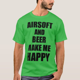 T-shirt Airsoft Et La Bière Me Rendre Heureux Drôle Idée C