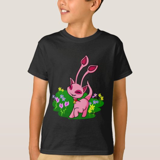 T-shirt Aisha rose caracolant par des fleurs (Devant)