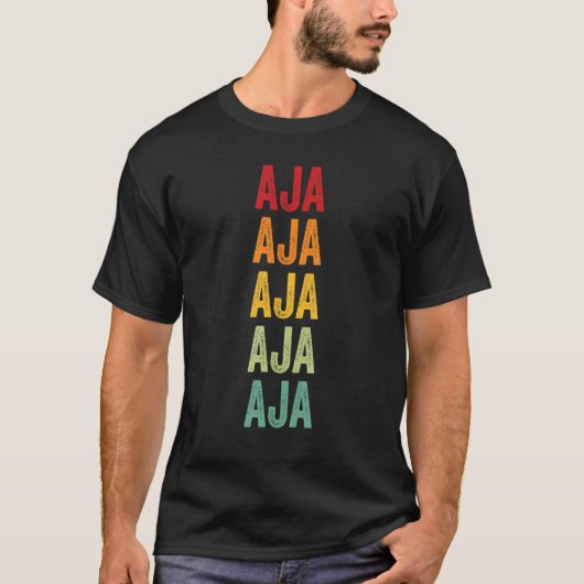 T-shirt Aja Rainbow Répétition De Nom Aja Texte (Devant)