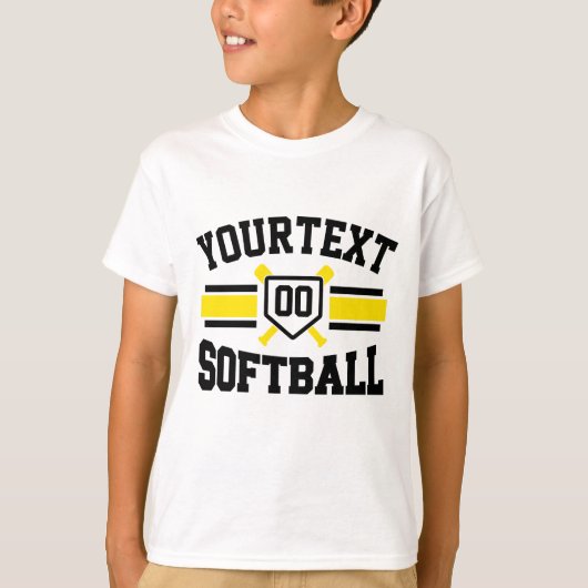 T-shirt AJOUT PERSONNALISÉ NOM Softball Player Varsity Tea (Devant)