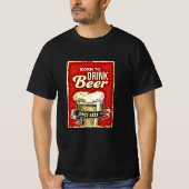 T-shirt Ajouter Année de naissance à boire de la bière sur (Devant)