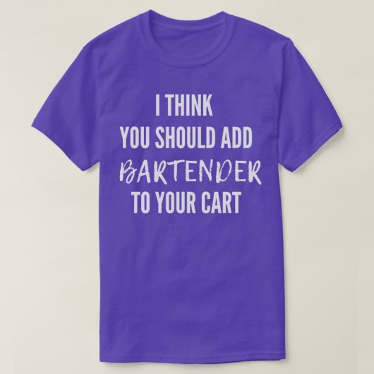 T-shirt Ajouter au barman de panier (Design devant)