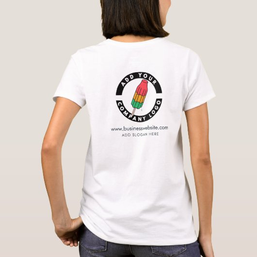 T-shirt Ajouter Business Logo Site de l'entreprise URL et (Dos)