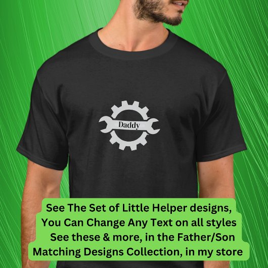 T-shirt Ajouter des noms Daddy maman Wrench Gear Workshop