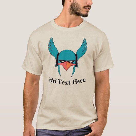 T-shirt Ajouter du texte à l'oiseau comique (Devant)