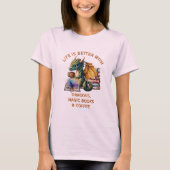 T-shirt Ajouter du texte, la vie mieux - Dragons Livres Ma (Devant)