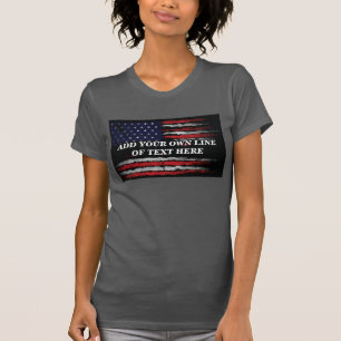 T-shirt Ajouter du texte sur le drapeau américain grunge